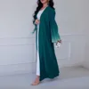 Elegant Abaya Muslim Flare Sleeve Casual Arabian Middle-East Open Front Abayas Turkey Kaftans Women Jilbabs Islamic Maxi Dresses