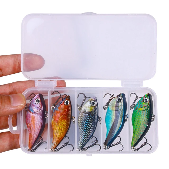 5PCS Hard VIB Fishing Lure Vibe Slow Sinking Vip Matel Fishing