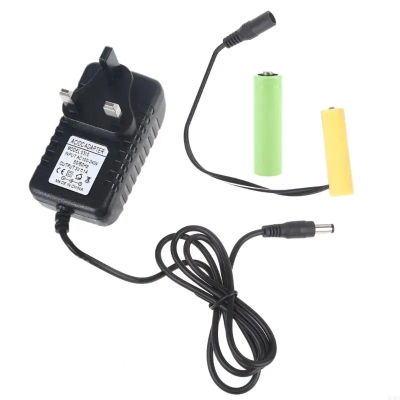 Universal 3V AM3/LR6/AA Battery Eliminators EU/US/UK Powered Cable Replace 2Pcs 1.5V AA Size Battery Cable