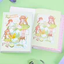 

Cartoon Little Girl Diary Lock Agenda 112 Sheets Colorful Pages Notebook A6 Blank+Lined+Grid Paper+Free Pages