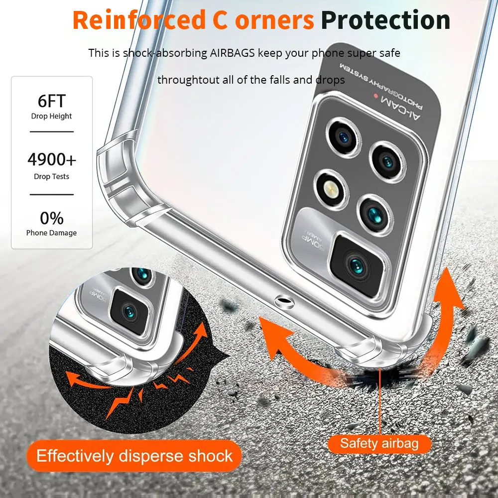 Shockproof Clear Silicone Phone Case with Airbag Protection