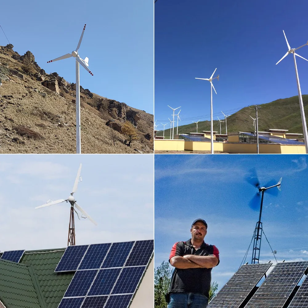 Wind Generator Turbine Controller 8000w Horizontal Wind Turbine Generator With Controller