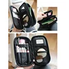 Women's Mirror Mini Cosmetic Bag Simple Waterproof Storage Box Black Double Layer Lingge Make Up Brush Beauty Organizer Supplies 5