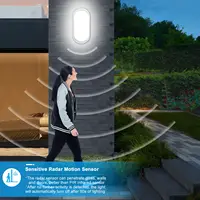 Feriales LED Wandleuchte mit Radar & Dämmerungssensor – 12W IP65 Außenleuchte Wasserdicht 1080LM – Ovales Deckenlicht für Flur Garage Balkon 1