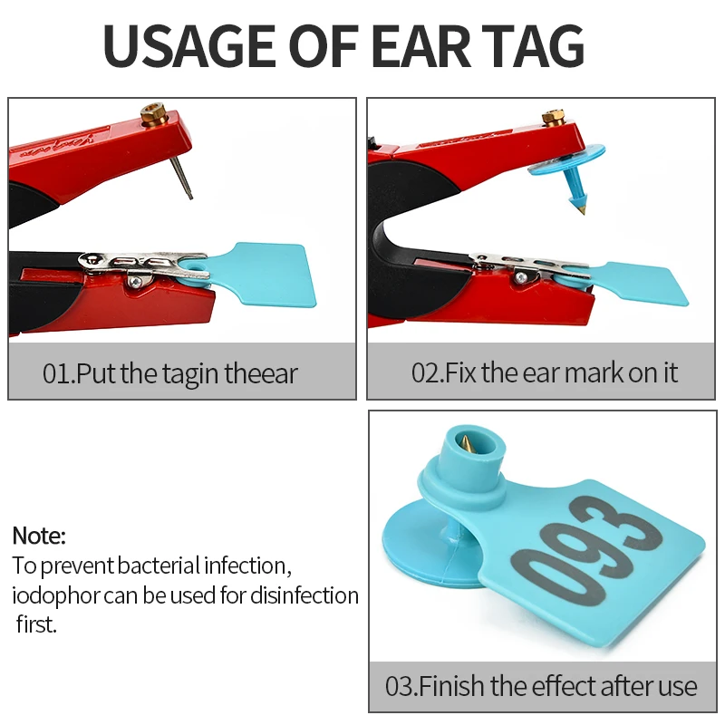 Livestock Ear Tags Pig Ear Tags Livestock Supplies Farm Animal Eartags Plastic TPU Identification Label for Cow Cattle Goats Sheep 50Pcs