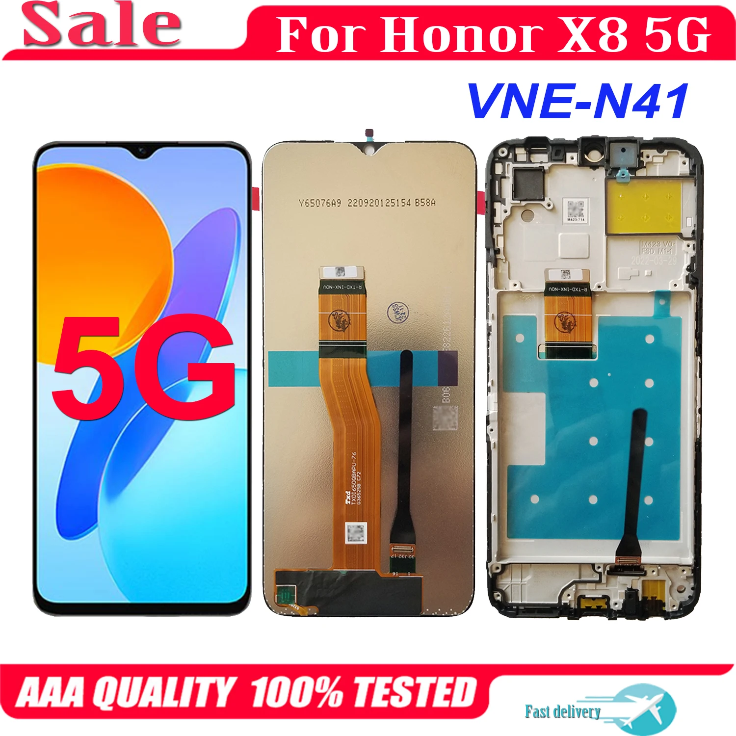 

Original 6.5'' For Huawei Honor X8 5G VNE-N41 LCD Display Touch Screen Replacement Digitizer Assembly