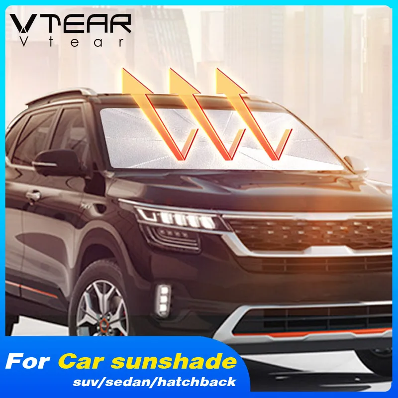 

Vtear Universal Car Sunshade Parasol Decoration Cab Interior Details Heat Shield Pad Accessories Front Windshield Umbrella Parts