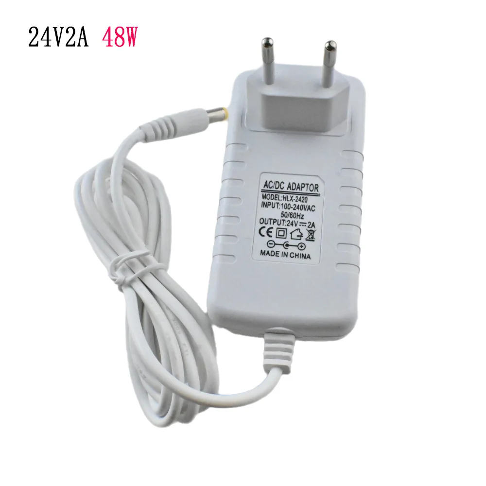 24V EU Plug Power Adapter for LED Strip Lights and Lighting Transformers, White