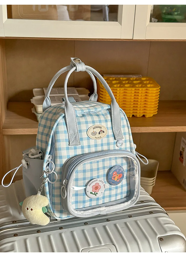 Kawaii Pastel Grid Harajuku Ita Tote Bag