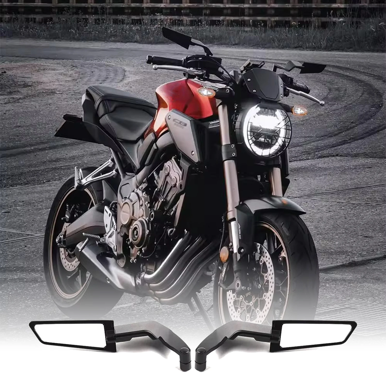 2 Piezas Espejos Retrovisores Moto para Honda CB650R CBR 650R CB650F CBR650F, Espejo Lateral Plegable Ajustable con Visión Gran Angular Spejos