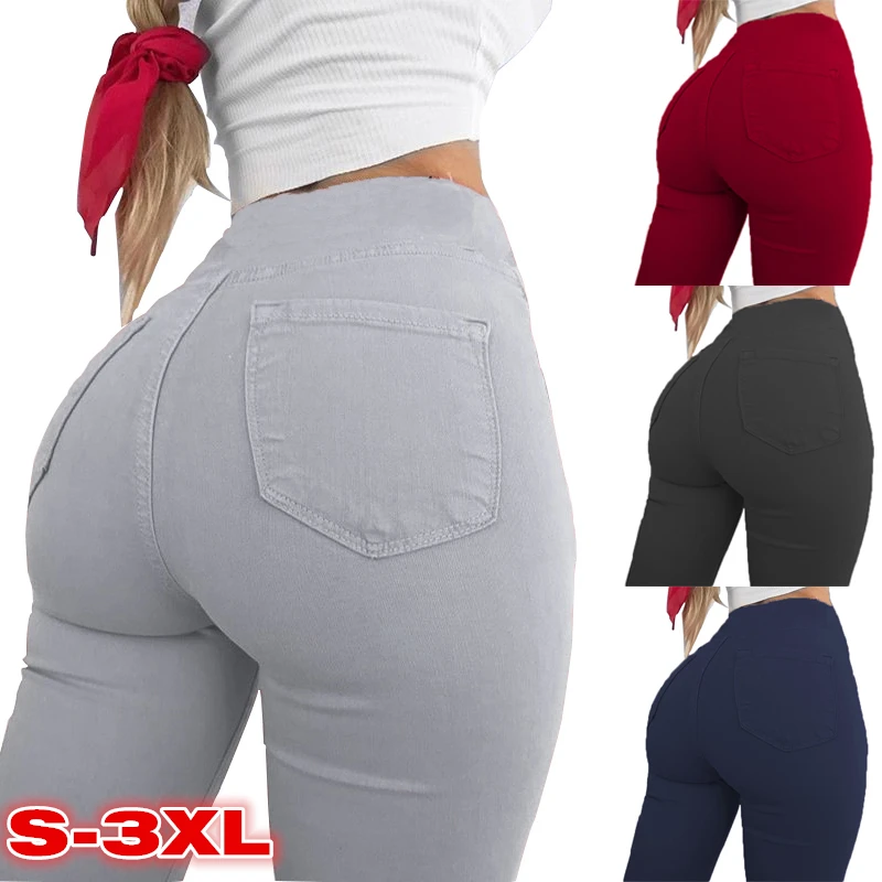 Women's Pencil Pants High Waist Trousers Spring Fall Stretch Pants For Women Slim Ladies Trousers