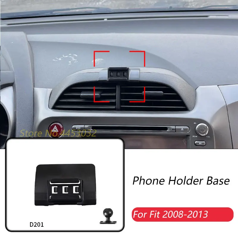 

Car Phone Holder Base Special Mounts For Honda Fit 2008-2013 Fixed Air Outlet Bracket Base Accessories With Ball Head 17mm