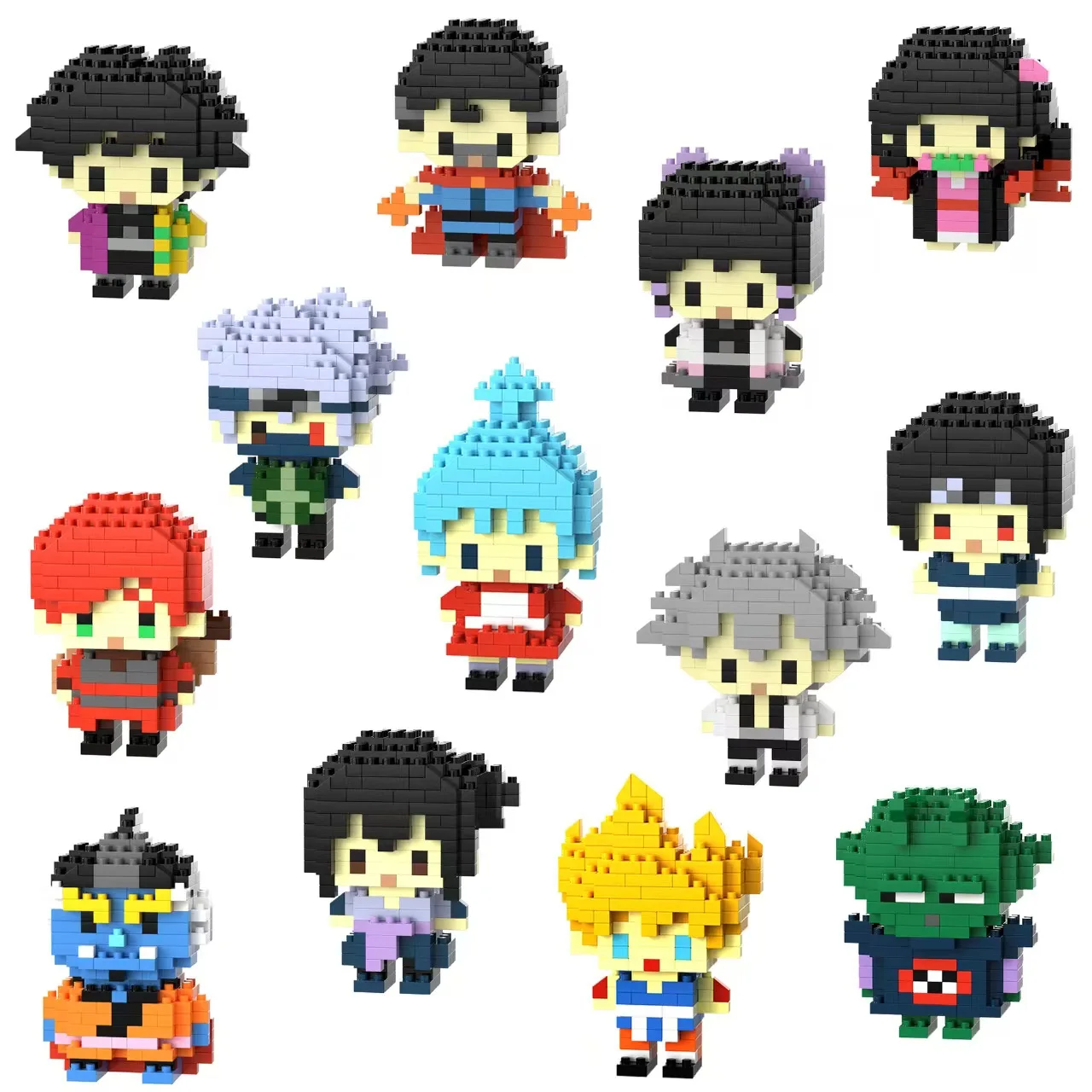 Blocs de construction de personnages de dessin animé créatifs, Kawaii, petites particules, Puzzle, jouets d'épissure, ornements de chambre à coucher, cadeau d'anniversaire