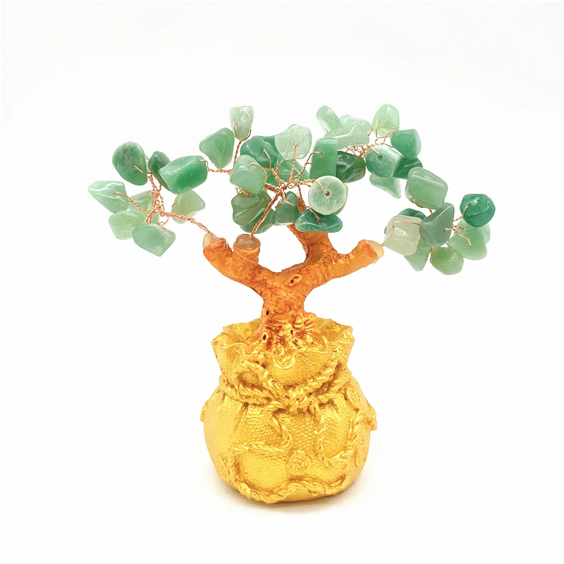 

1PC Feng Shui Crystal Money Wealth Luck Tree Natural Crystal Bonsai Money Tree for Office Home Desk Decoration Ornaments