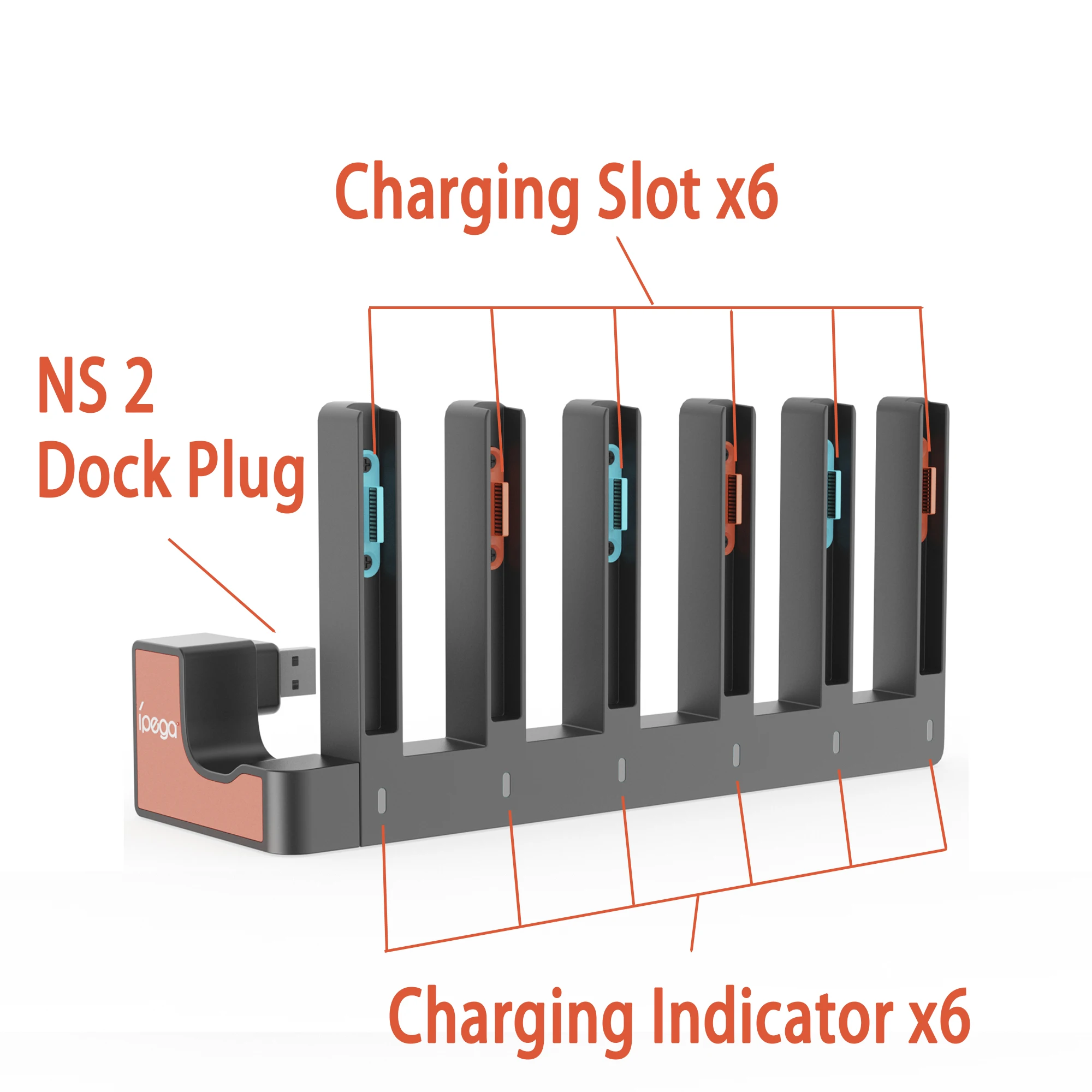 PG - SW2189 스위치 2 조이콘 컨트롤러용 충전 도크 |   NS2 6-in-1 마그네틱 컨트롤러 충전 도크