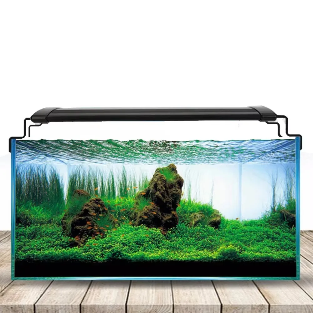 Fish Tank Light with Extendable Brackets, White, Blue,Red, Green LEDs, Daylight, Moonlight Cycle Help for Plant Growth, 30-120cm