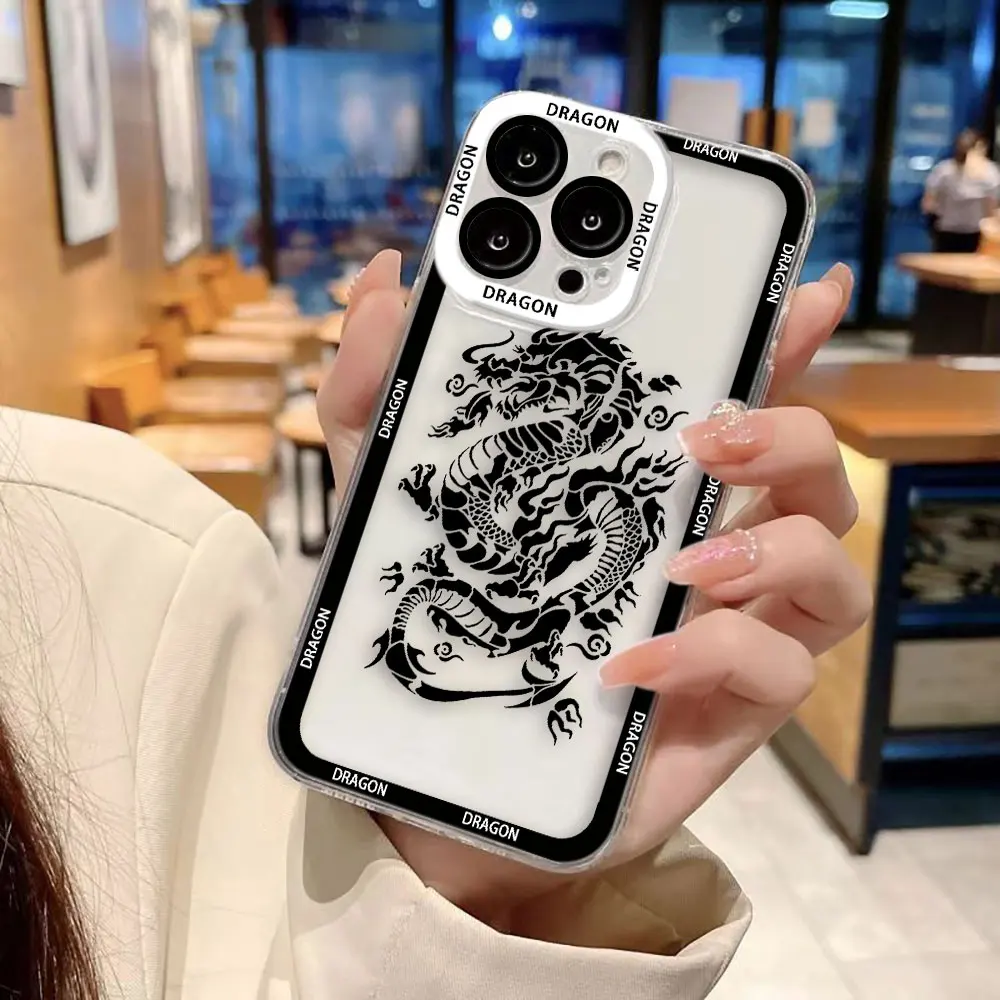 Oriental Dragon Clear Phone Case Cover