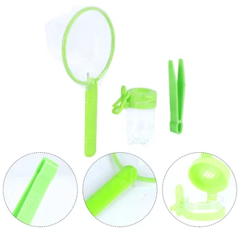 곤충 관찰 어린이 교육 키트, 생활 트위저 탐색기 도구, 플라스틱 야외 어린이 캐처 네트, 2 세트