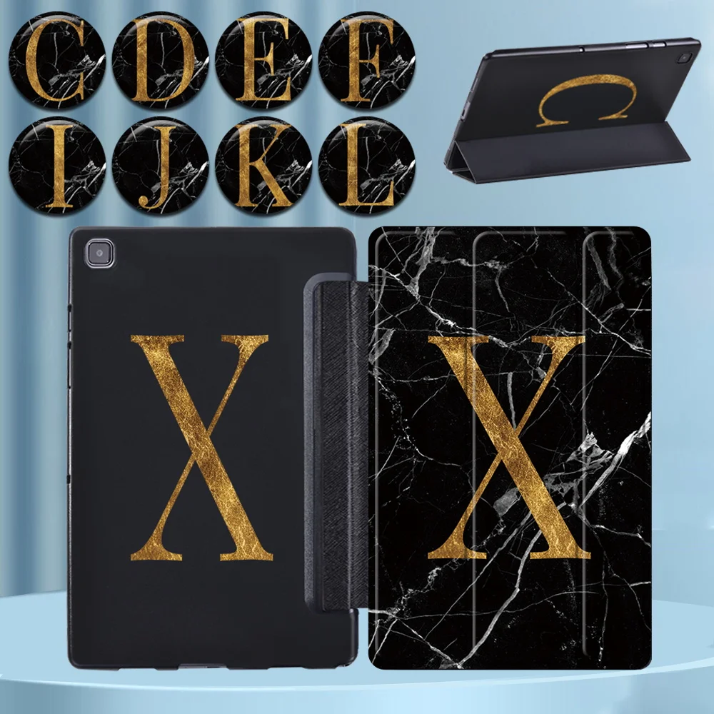 

Case for Samsung Galaxy Tab A7 10.4"T500/T505/A 10.1" T510 T515 Gold 26 letters PU Leather Tablet Stand Protective Shell Cover