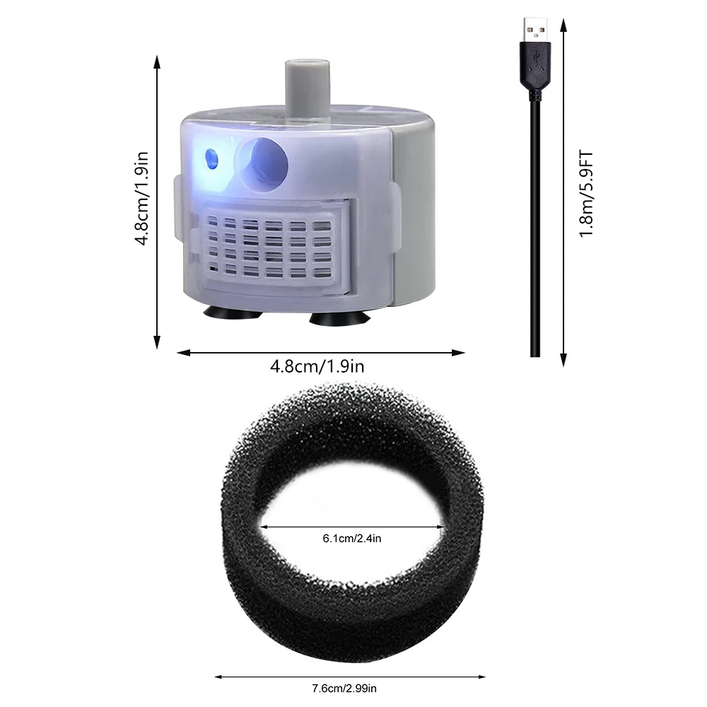 SMA-800 USB Water Pump Fountain Carbon Filters and Foams for 304 Stainless Steel Cat Drinking Fountain Filters Pet Supplies