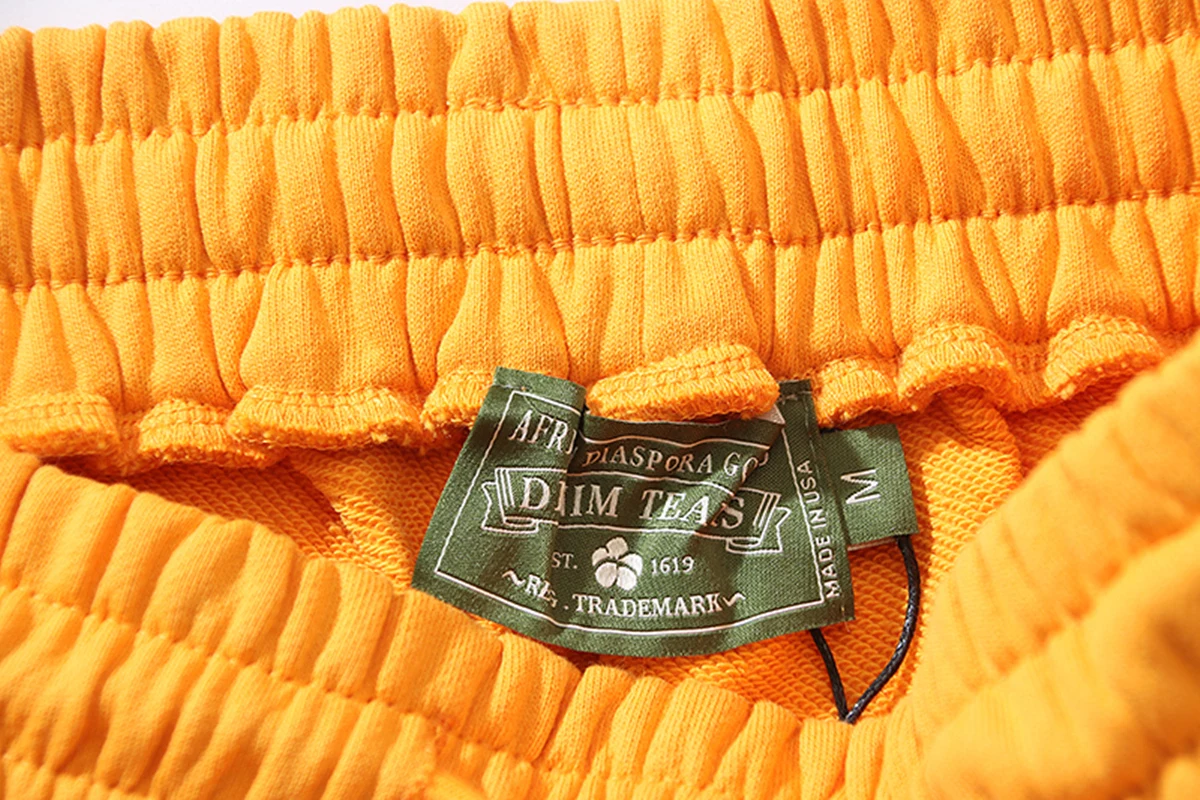 Yao888 Kapok Tide Brand Cotton Fashion Sports Drawstring Shorts Foam Logo Print Loose Sport HipHop Streetwear Pants For Men