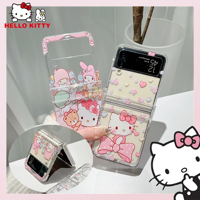 Cute Cartoon Cinnamoroll kitty folding Case For Samsung Galaxy Z Flip 3  Flip4 5G