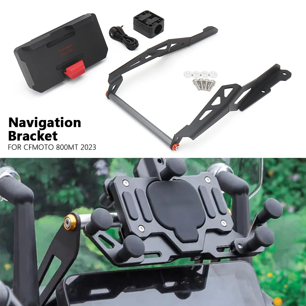 Supporto Telefono GPS Con Ricarica USB Per CFMOTO 800MT 2023 – Attacco Manubrio