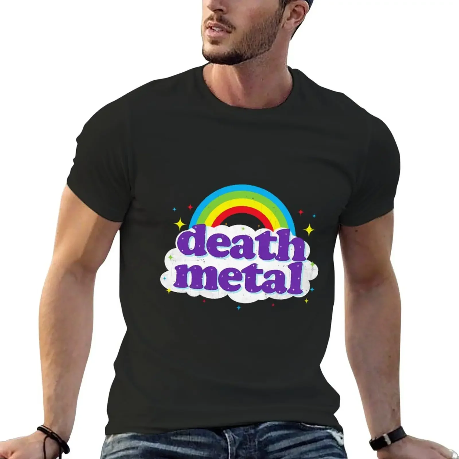 

Death Metal Rainbow T-Shirt hippie clothes customs design your own t shirts for men cotton