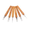 Crochet Hook Dreads Loc Crochet Needle Wooden Handle 0.5Mm 0.75Mm For Dreadlocks Braids Hair Making Needle Tools For Dreads 2
