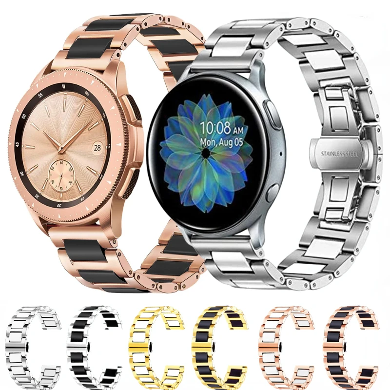 22mm 20mm Metal Ceramic Strap for Samsung Galaxy Watch 6/5/4 Huawei Watch 3/GT3/GT2 Bracelet Wristband for Amazfit GTR/GTS Belt