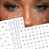 1Pcs Face Diamond Gem Sticker 5D Colorful Rhinestone Tattoo Eyeshadow Stickers fo Festival Nail Body Makeup Bling Jewel DIY Deco 1