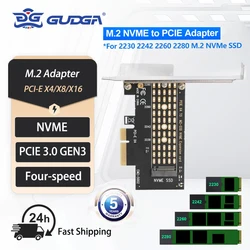 GUDGA M.2 NVME SSD To PCIE X4 Adapter Card M.2 SSD 2280 SSD PCIe 3.0 Expansion Card For Desktop PC PCI-E GEN3 10Gbps Full Speed