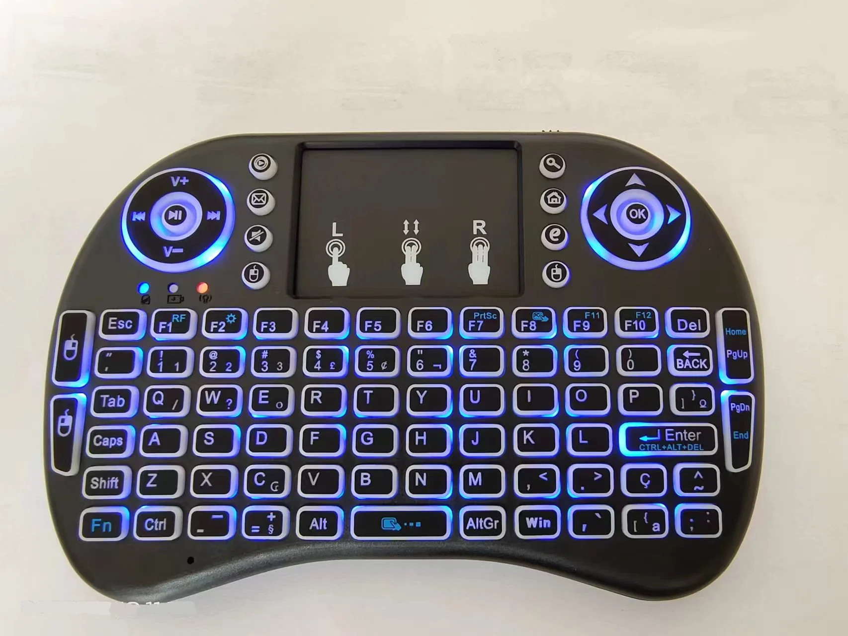 Multilingual Backlit Mini Wireless Keyboard with Touchpad & RGB Lights