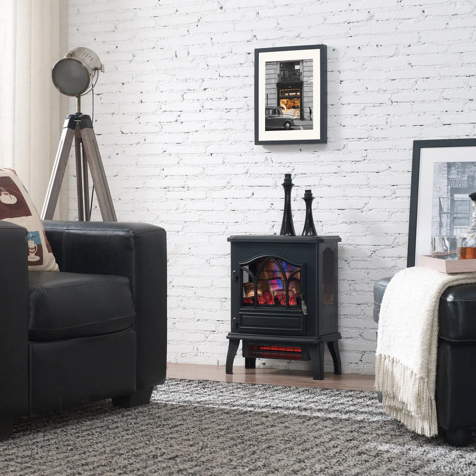 3D Black Infrared Electric Fireplace Stove - DFI-470-04 - AliExpress