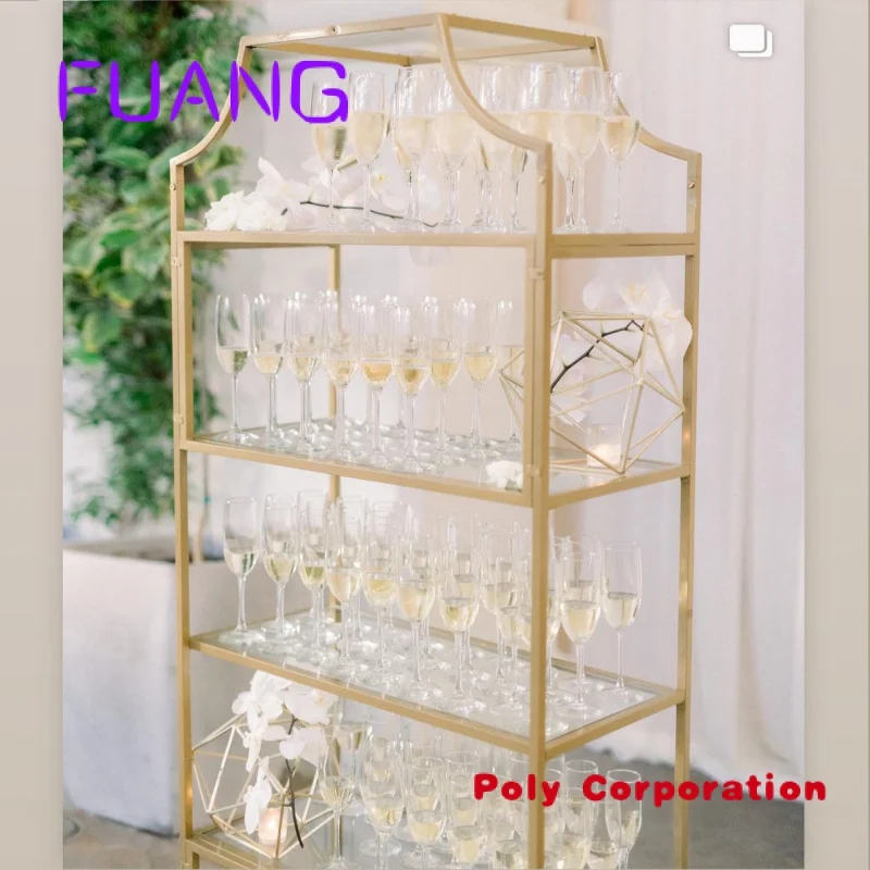 Custom  Party Supplies Decorations Even Wedding Backdrop Champagne Wall Display Stand