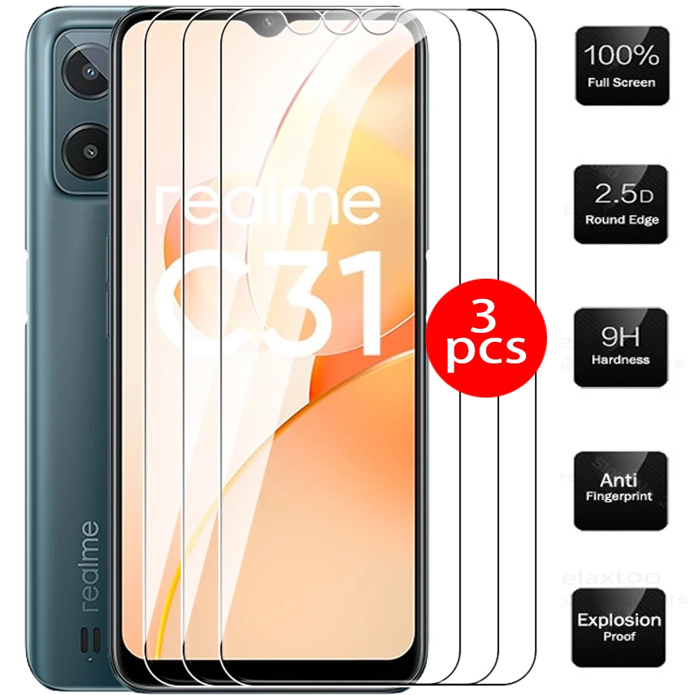3 шт. чехол из закаленного стекла для Realme C30 realmi c 30 30c realmec30 4G 6,5 дюймов защитное стекло