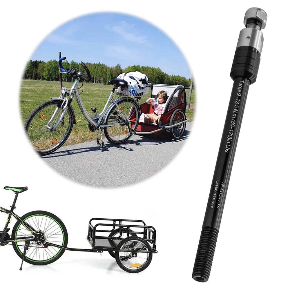 Axe Traversant 12mm Pour Remorque De Vélo - Alliage Alu, Longueur 21,5 Cm, Compatible VTT/route