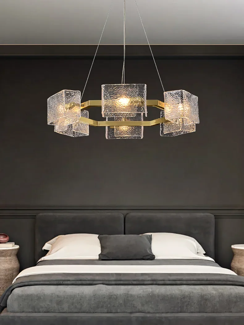 Description Picture 5 of itemModern Led Corrugated Crystal Ceiling Chandeliers Luxury Pendant Light for Living Room Restaurant Hanging Lamp Home Decor Luster