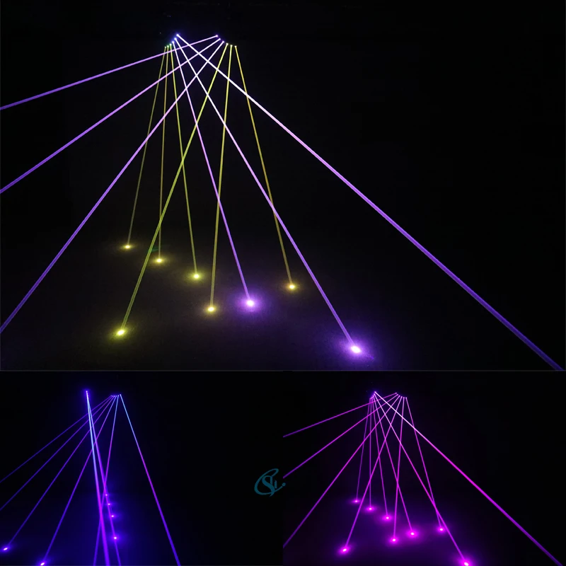 6 Eyes RGB Laser Moving Head Light Infinite Rotation Dmx512 Controller for Bar C