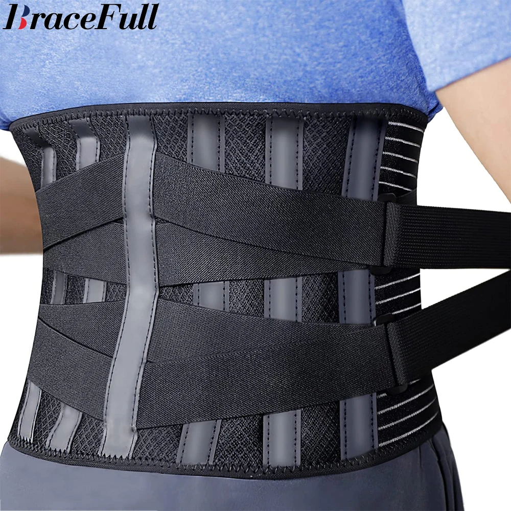 

Back Support Belt,Breathable Lumbar back brace for pain relief, Herniated Disc,Waist Trimmer with Adjustable Straps for Sports