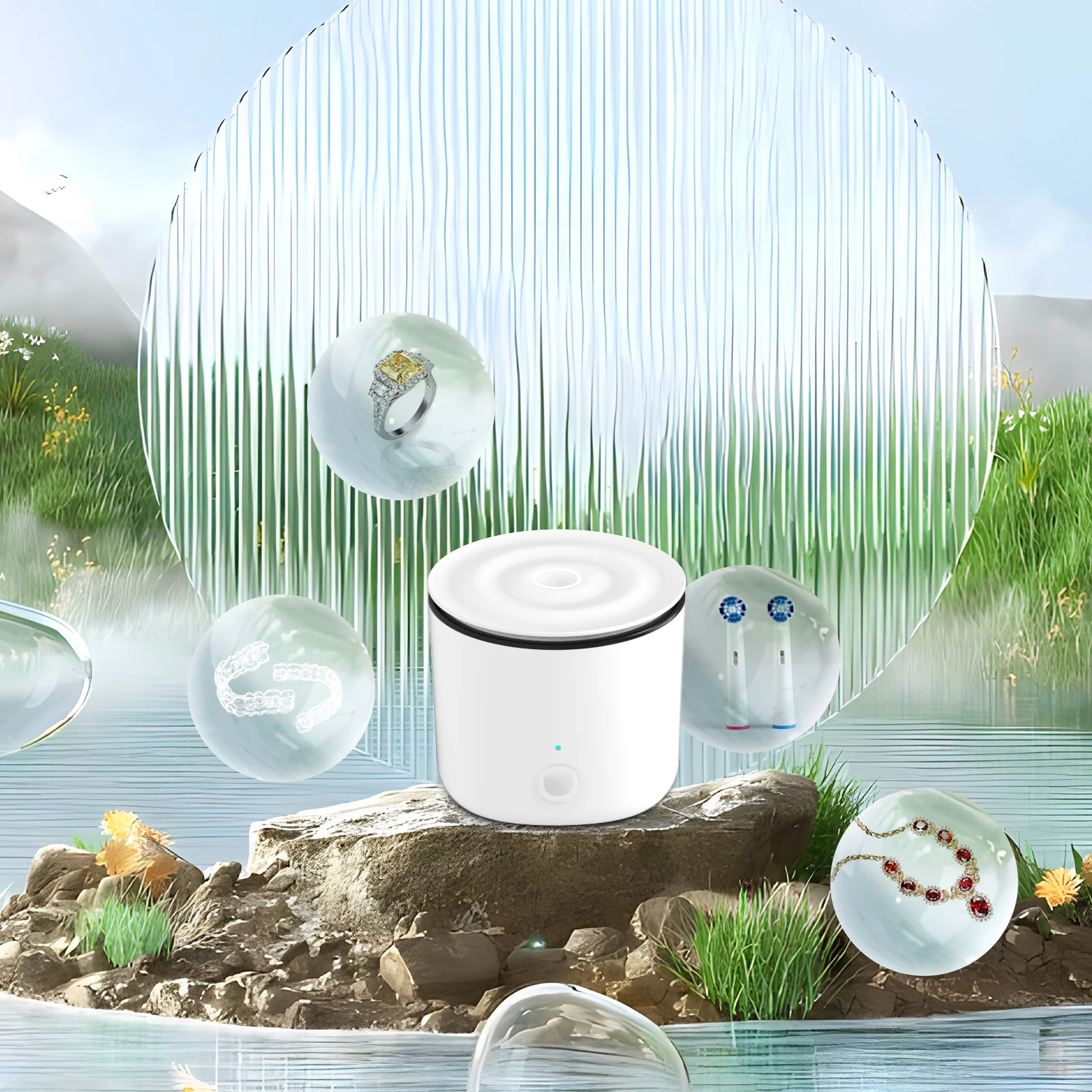 Personal Mini Portable Jewelry Denture Ultrasonic UV Cleaner Machine 5