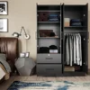 4 Doors Wardrobe 2 Drawers with Shelves 72" high 3