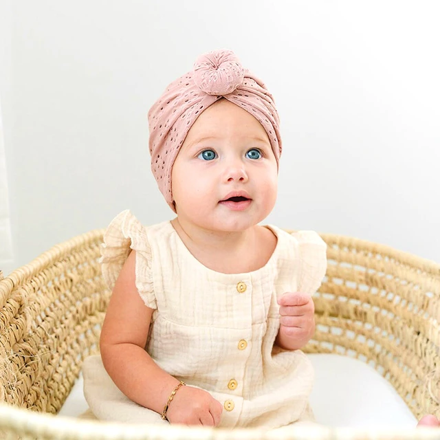 Turbante para bebé recién nacido, gorro hueco para niña, accesorios para el  cabello, gorro para niño