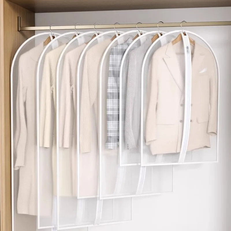 Clothes Dust Cover Wardrobe Organizer Clothes Storage Bag Washable Coat Dress Protector Dry Cleaner Storage Hanging Bags clothes organizer clothes storage bag clothes storage organizer
