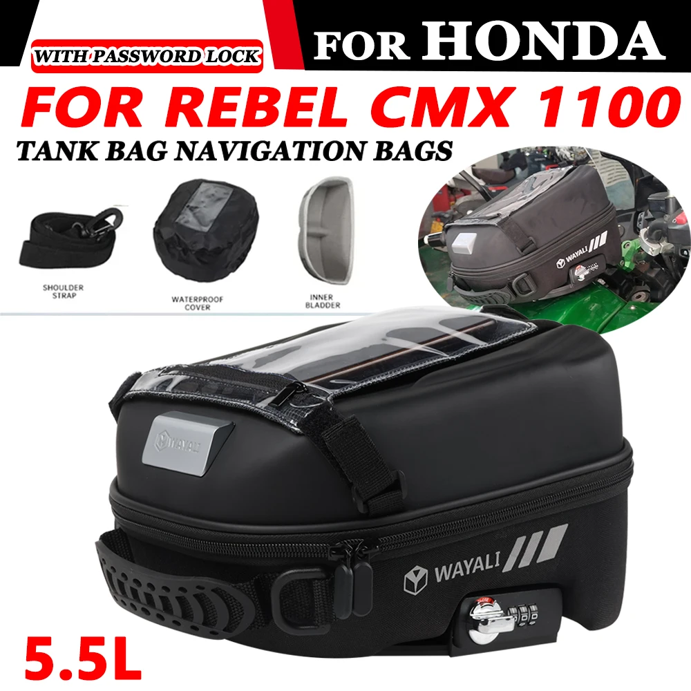 Per Honda Rebel Cmx1100 Cmx 1100 Dct 2021 2022 2023 2024 Borsa Per Serbatoio Carburante Borsa Per Pacchetto Di Navigazione Touch Con Blocco Password