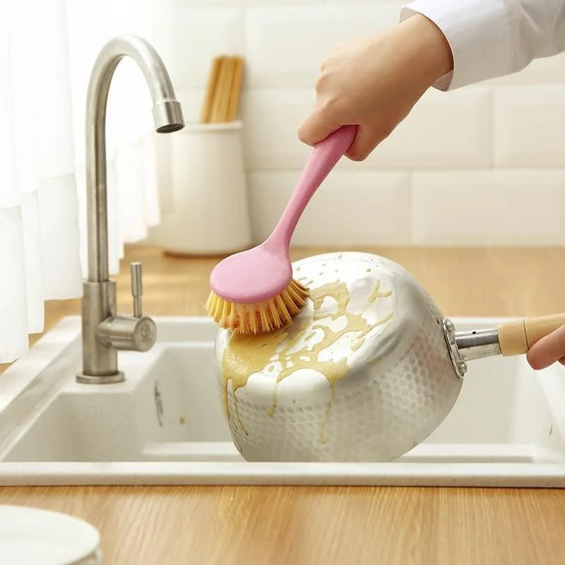 Kitchen Cleaning Brushes Long Handle Wash Pot Dish Washing Brush Can Be  Hanging Sink Stove Cleaning