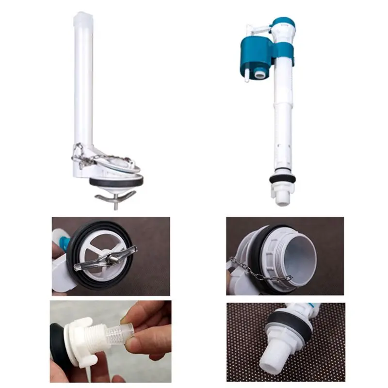 Inlet Valve Toilet Tank Filling Valve Toilet Fill Valve Toilet Water Tank Button Bottom Entry Shank Inlet Adjustable Flush Push Button Water Cistern For Home Bathroom Toilet Tools