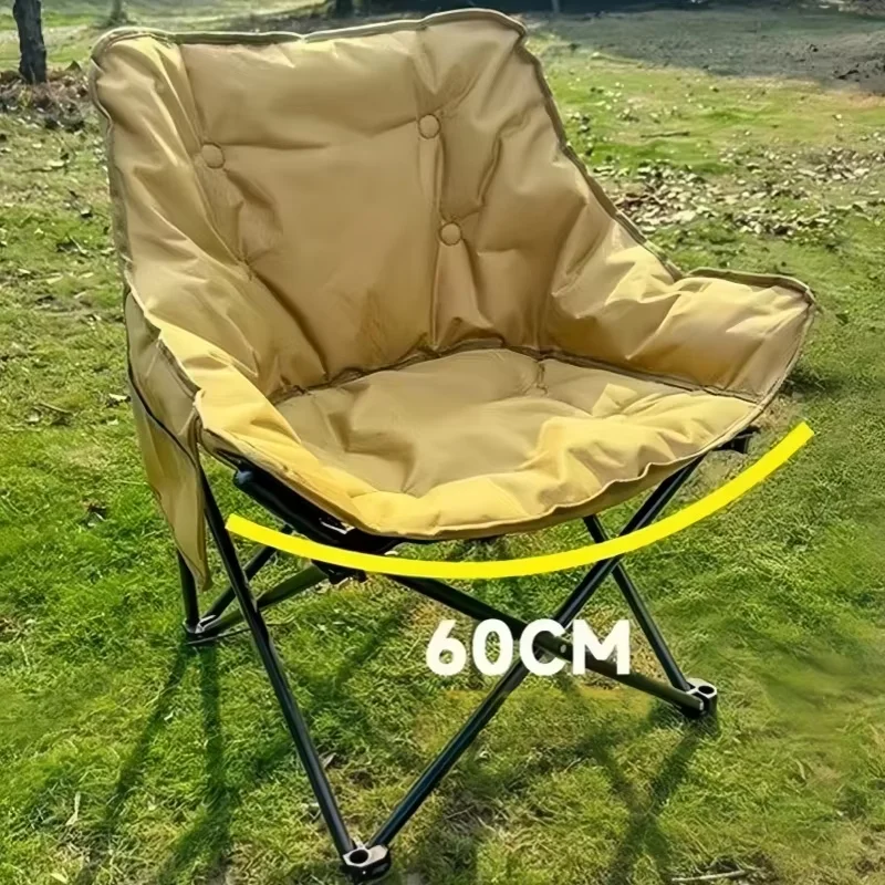 Outdoor Full Sponge Filled Fishing Chair Thickened High Back Portable Outdoor Foldable Chair Carry Bag