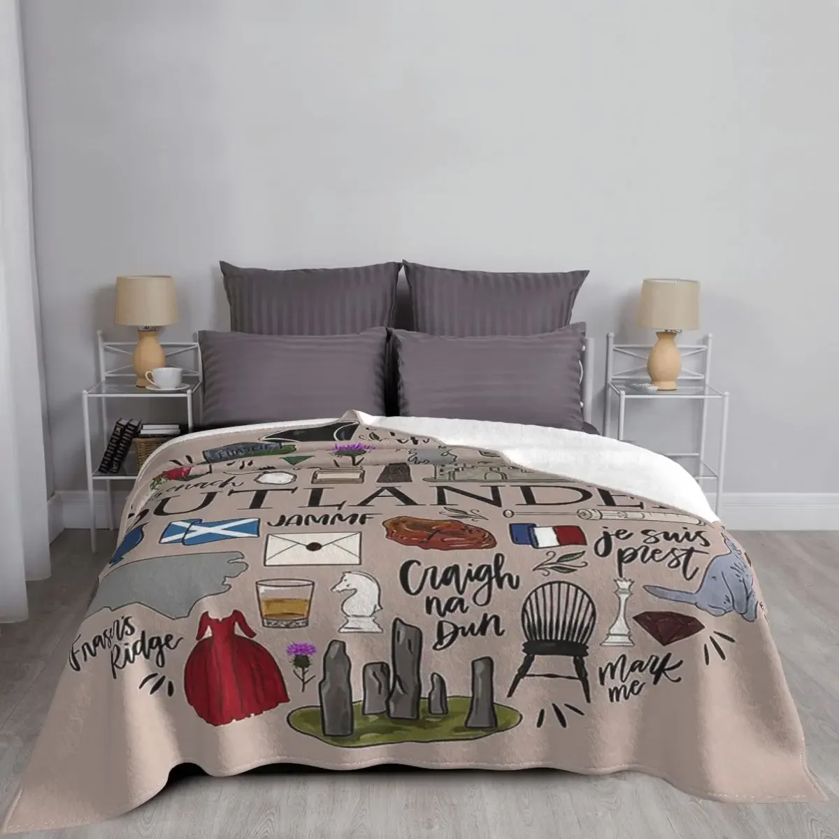 Outlander Anime Blanket Flannel Spring/Autumn Collage for Kids Adult Gift  Lightweight Thin Throw Blankets for Bed Outdoor Quilt 3