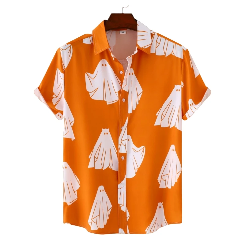Shirts Men's Oversize Shirt Man Tiki Fashion Beach Clothing Blouses Social T-shirts Free Shipping Luxury Hawaiian Cotton T-shirt